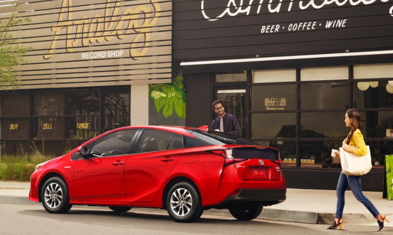 2022 Toyota Prius exterior outside coffee shop